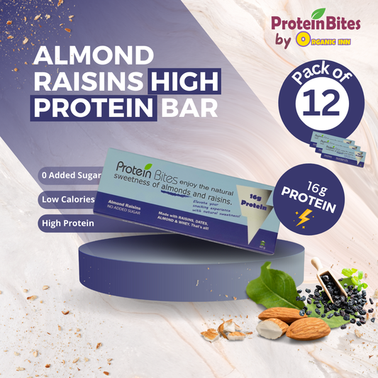 High Protein Bar - Almond Raisins (Pack of 12)