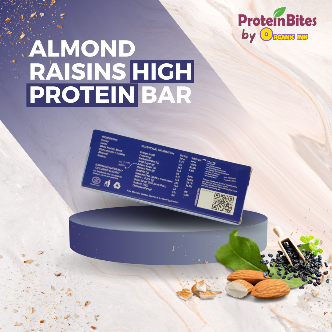 High Protein Bar - Almond Raisins (Pack of 12)